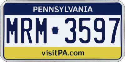 PA license plate MRM3597