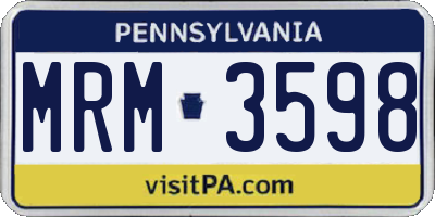 PA license plate MRM3598