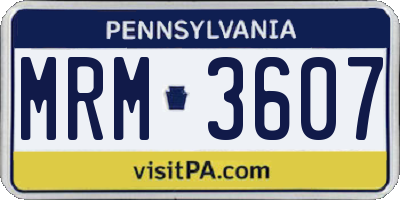 PA license plate MRM3607