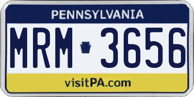PA license plate MRM3656