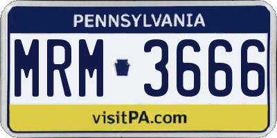 PA license plate MRM3666