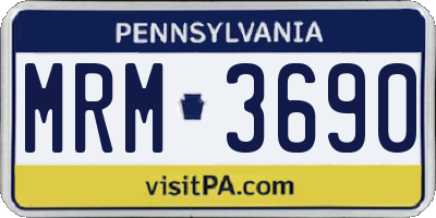 PA license plate MRM3690
