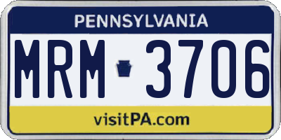 PA license plate MRM3706