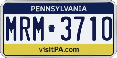 PA license plate MRM3710