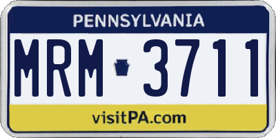 PA license plate MRM3711