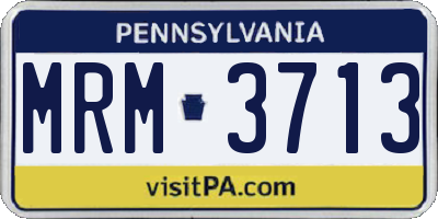 PA license plate MRM3713