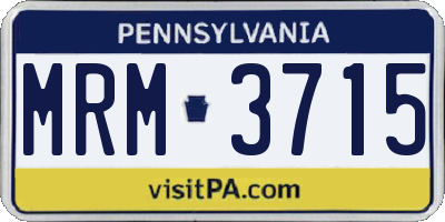 PA license plate MRM3715