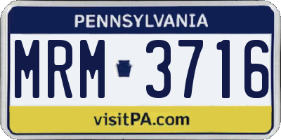PA license plate MRM3716