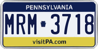 PA license plate MRM3718