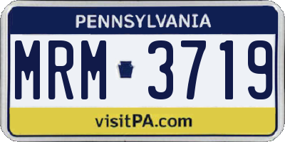 PA license plate MRM3719