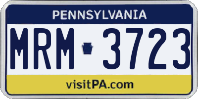 PA license plate MRM3723