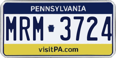 PA license plate MRM3724