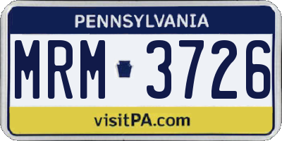 PA license plate MRM3726