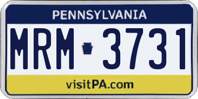 PA license plate MRM3731