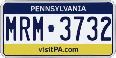 PA license plate MRM3732