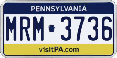 PA license plate MRM3736
