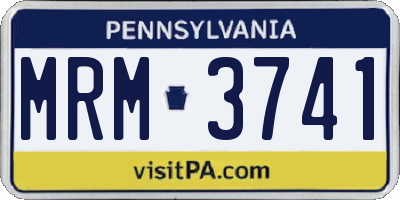PA license plate MRM3741