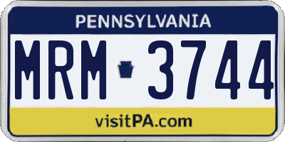 PA license plate MRM3744