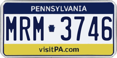 PA license plate MRM3746