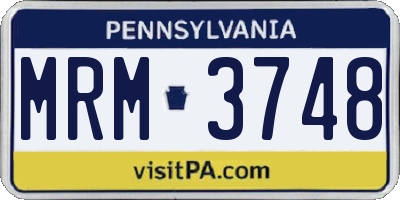 PA license plate MRM3748