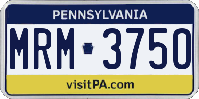 PA license plate MRM3750