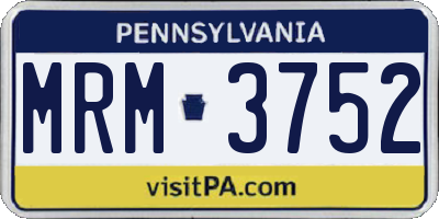 PA license plate MRM3752