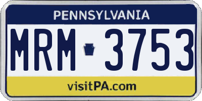 PA license plate MRM3753