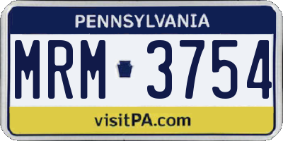 PA license plate MRM3754