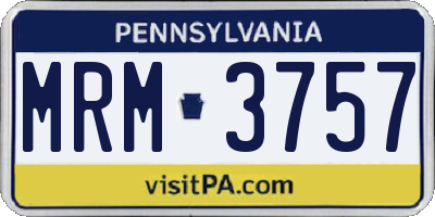 PA license plate MRM3757