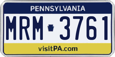 PA license plate MRM3761