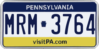 PA license plate MRM3764
