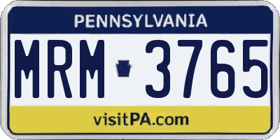 PA license plate MRM3765