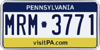 PA license plate MRM3771