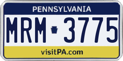 PA license plate MRM3775