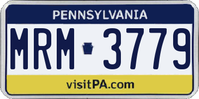 PA license plate MRM3779