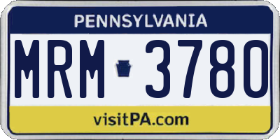 PA license plate MRM3780