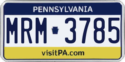 PA license plate MRM3785