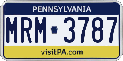 PA license plate MRM3787