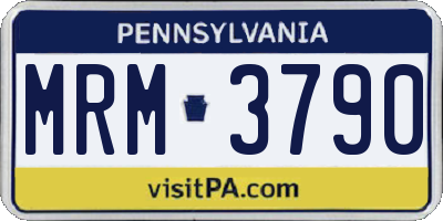 PA license plate MRM3790