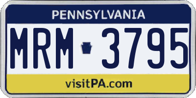 PA license plate MRM3795