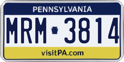PA license plate MRM3814