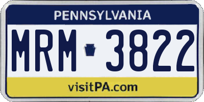 PA license plate MRM3822