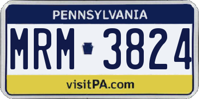 PA license plate MRM3824