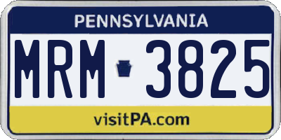 PA license plate MRM3825