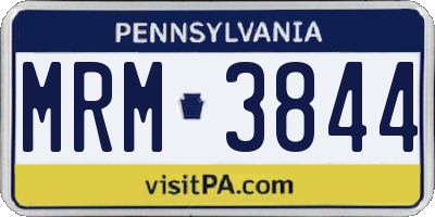 PA license plate MRM3844