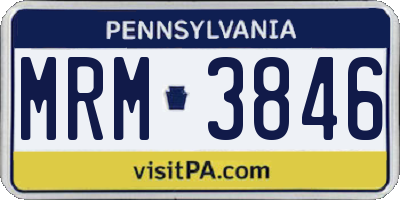 PA license plate MRM3846