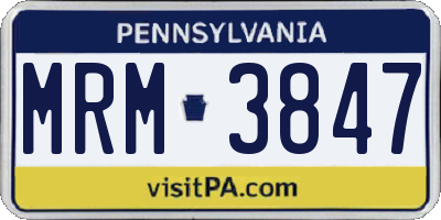 PA license plate MRM3847