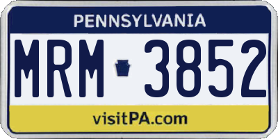 PA license plate MRM3852