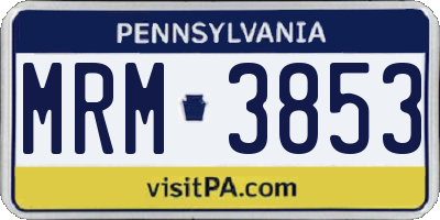 PA license plate MRM3853
