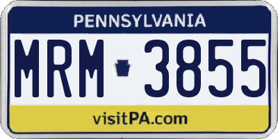 PA license plate MRM3855